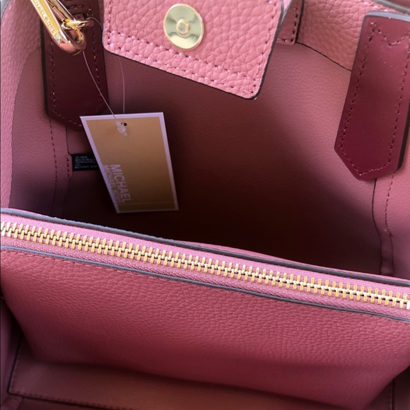 Gaby’sBags👜💕-Michael Kors Satchel Brown Mk Pink - Picture 8 of 8